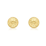 9K Yellow Gold 8mm Diamond Cut Dome Stud Earrings