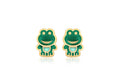 9ct Yellow Gold Frog Enamel Studs