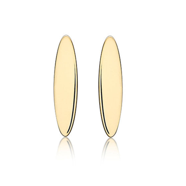 9K Yellow Gold Oval Drop Earrings