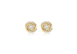 9ct Yellow Gold Cubic Zirconia Set Knot Earrings
