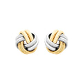 9K 2-Colour Gold 8.5mm Double-Knot Stud Earrings
