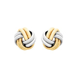 9K 2-Colour Gold 8.5mm Double-Knot Stud Earrings