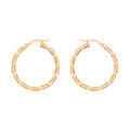 9K Rose Gold Twist Hoop Earrings