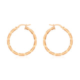 9K Rose Gold Twist Hoop Earrings