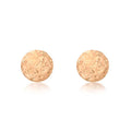 9K Rose Gold 4mm Diamond Cut Ball Stud Earrings