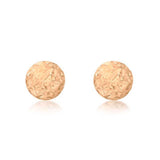 9K Rose Gold 4mm Diamond Cut Ball Stud Earrings