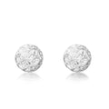 9K White Gold Diamond Cut Ball Stud Earrings