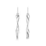 9K White Gold Twist Drop Earrings