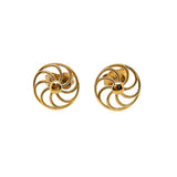 9K Yellow Gold Cartwheel Stud Earrings