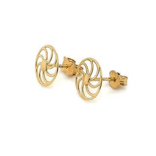 9K Yellow Gold Cartwheel Stud Earrings