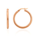 9K Rose Gold Medium Dimple Facet Hoop Earrings