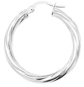 Sterling Silver Twist Hoop Earrings