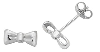 Sterling Silver Bow Stud Earrings