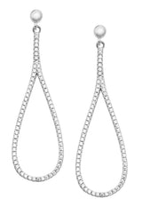 Sterling Silver CZ Set Drop Earrings