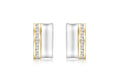 9ct 2 Coloured CZ Double Bar Stud Earrings