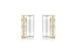 9ct 2 Coloured CZ Double Bar Stud Earrings
