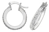 Sterling Silver CZ Set Hoop Earrings