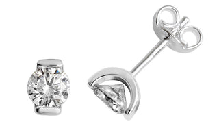 Sterling Silver CZ Stud Earrings