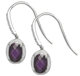 Sterling Silver CZ Set Drop Earrings