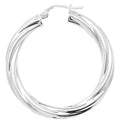 Sterling Silver Twist Hoop Earrings