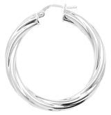 Sterling Silver Twist Hoop Earrings