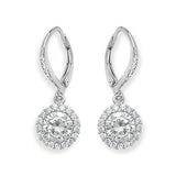 Sterling Silver CZ Set Drop Earrings