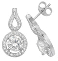 Sterling Silver CZ Set Drop Earrings