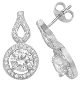 Sterling Silver CZ Set Drop Earrings