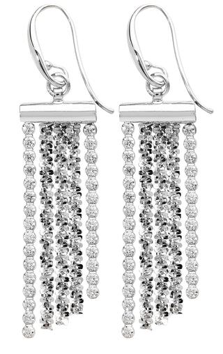 Sterling Silver CZ Set Drop Earrings