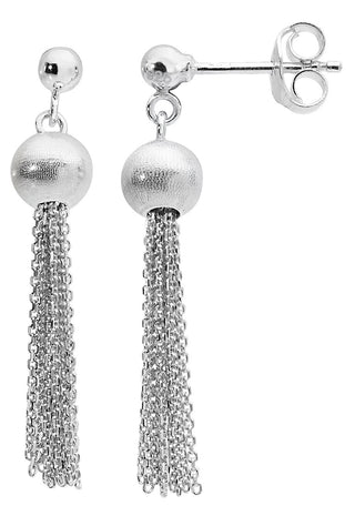 Sterling Silver Tassel Drop Earrings