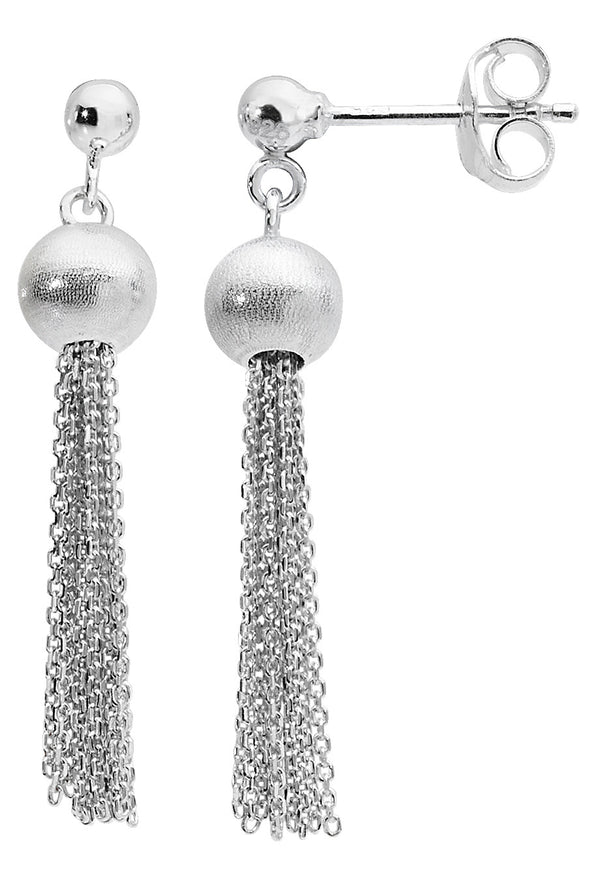 Sterling Silver Tassel Drop Earrings