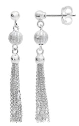 Sterling Silver Tassel Drop Earrings