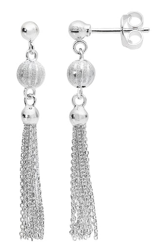 Sterling Silver Tassel Drop Earrings