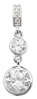 Sterling Silver CZ Set Drop Earrings