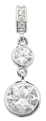 Sterling Silver CZ Set Drop Earrings