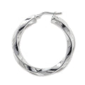 Sterling Silver Twist Hoop Earrings