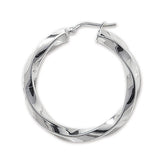 Sterling Silver Twist Hoop Earrings
