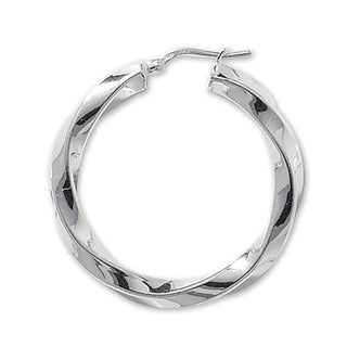 Sterling Silver Twist Hoop Earrings