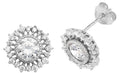 Sterling Silver CZ Set Stud Earrings