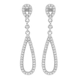 Sterling Silver CZ Set Drop Earrings