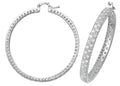 Sterling Silver CZ Set Hoop Earrings