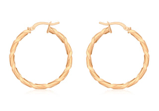 9K Rose Gold Wrap Hoop Earrings