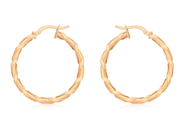 9K Rose Gold Wrap Hoop Earrings