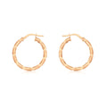 9K Rose Gold Twist Hoop Earrings
