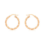 9K Rose Gold Twist Hoop Earrings