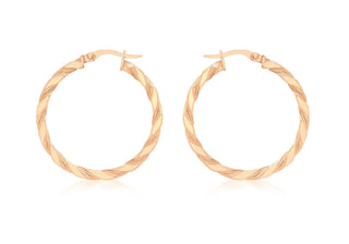 9ct Rose Gold Twist Earrings