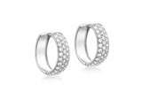 9K White Gold CZ Huggy Hoop Earrings