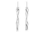 9ct White Gold Twist Drop Earrings