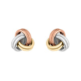 9K Tri-Coloured Knot Stud Earrings