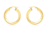 9ct Yellow Gold Square Tube Hoop Earrings
